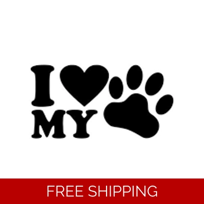 I Love my cat / dog pet paw heart Die Cut Vinyl Decal sticker I Love my cat / dog pet paw heart Die Cut Vinyl Decal sticker